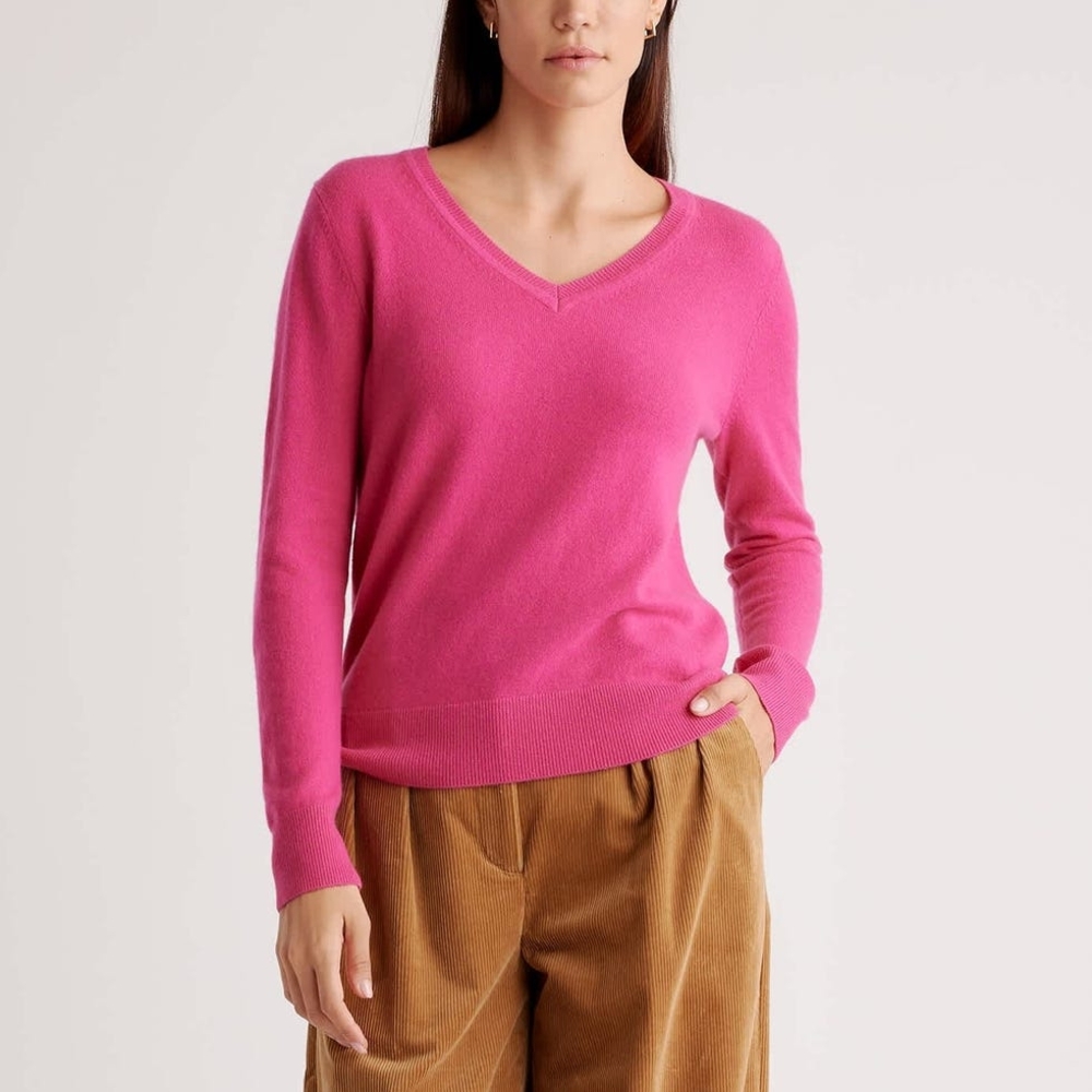 J. Crew Pink V-Neck Sweater Classic Style